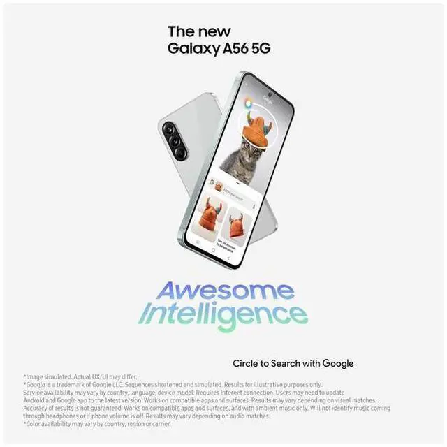 Alt view image 3 of 6 - Samsung Galaxy A56 5G 128GB Dual Sim, International Model (Brand New), SM-A556E/DS Awesome Gray