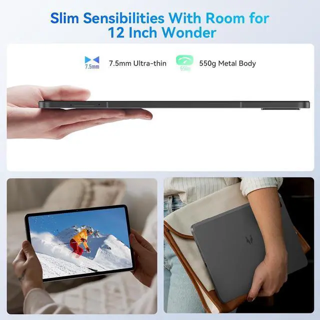 Alt view image 7 of 7 - Headwolf New Arrival HPad6 12'' IPS 2K Android 14 Tablet, Helio G99 Octa Core Tablet, 8+12GB RAM + 256GB ROM Gaming Tablet, 8800mAh, Widevine L1, 16MP+8MP, Quad Speaker, 2.4/5G WiFi GPS Tablet