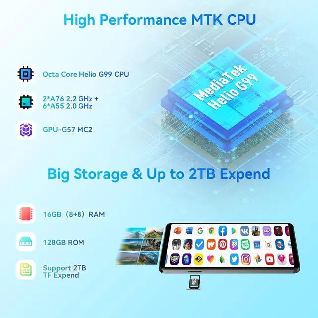 Alt view image 3 of 7 - Headwolf New Arrival FPad5 8.4'' IPS Android 14 Tablet, Helio G99 Octa Core Tablet, FHD 1920 * 1200 Display Tablet, 16GB RAM + 128GB ROM, Widevine L1, 5500mAh, 13MP+8MP, 2.4/5G WiFi GPS Tablet