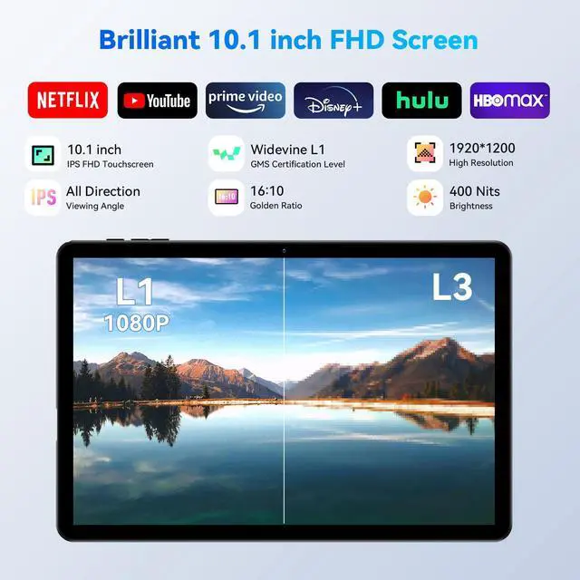 Alt view image 6 of 7 - Headwolf 10 inch Android 14 Tablet with Keyboard, 2 in 1 Tablet with Case Mouse Stylus, 1920 * 1200 FHD Display, Octa Core, 8GB RAM+128GB ROM, Widevine L1, 5500mAh, 2024 Latest Electronics Tablets