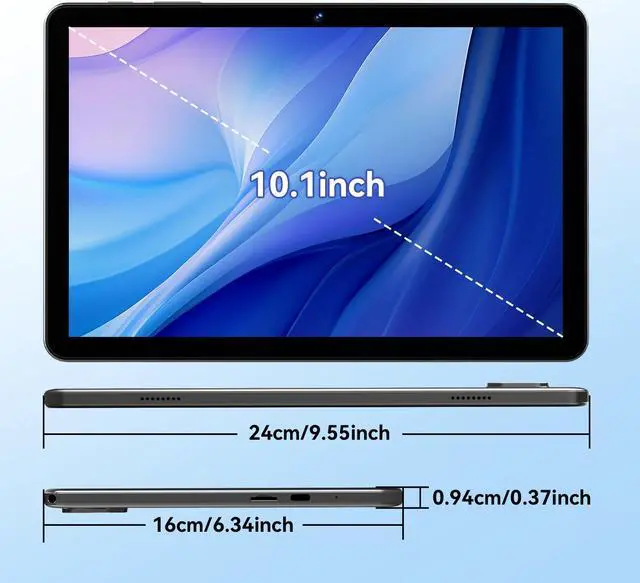 Alt view image 7 of 7 - Headwolf Android 15 Tablet 10 Inch Tablets, WPad6 Octa Core FHD 1920 * 1200 Incell Display Android Tablet, 8GB RAM + 128GB ROM, Widevine L1 Support, Wireless Projection, Dual Cameras, 6000mAh