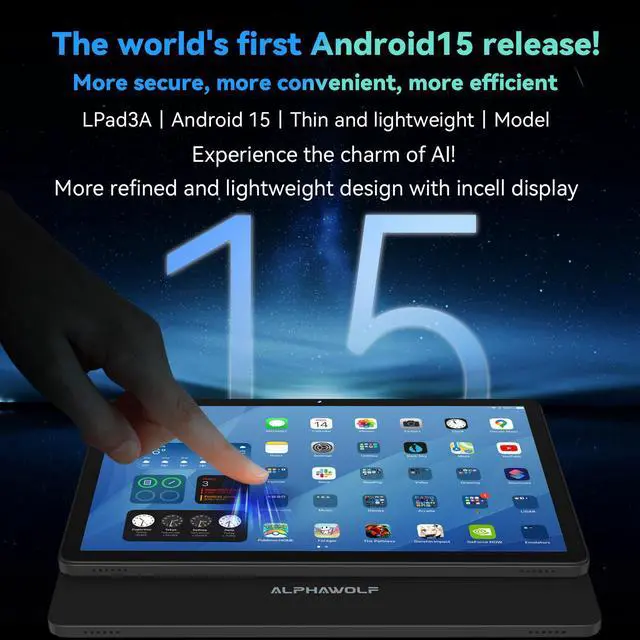 Alt view image 3 of 7 - Alphawolf Lpad3A Android 15 Tablet 11 inch, FHD 1920 * 1200 IPS Display, 20GB (8+12GB Expanded) RAM 128GB ROM Octa-Core Processor, 5MP + 13MP Dual HD Camera, Widevine L1, 2.4G/5G WiFi,8000mAh