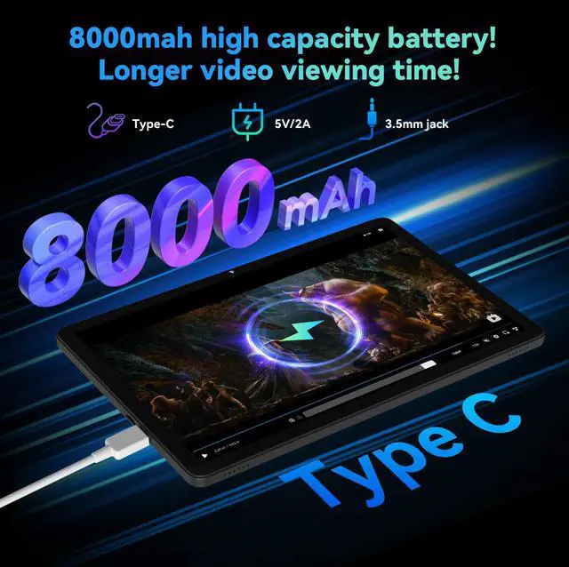 Alt view image 7 of 7 - Alphawolf Lpad3A Android 15 Tablet 11 inch, FHD 1920 * 1200 IPS Display, 20GB (8+12GB Expanded) RAM 128GB ROM Octa-Core Processor, 5MP + 13MP Dual HD Camera, Widevine L1, 2.4G/5G WiFi,8000mAh