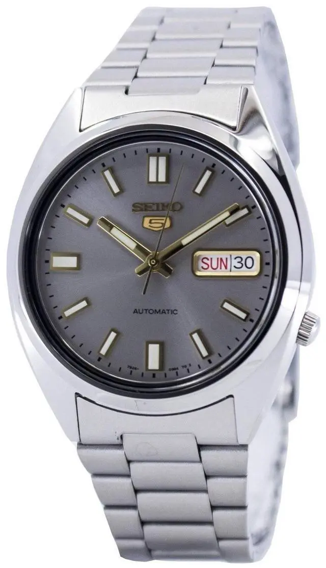 Main image of Seiko 5 Automatic Stainless Steel Grey Dial Day/Date SNXS75K1 30M Mens Watch