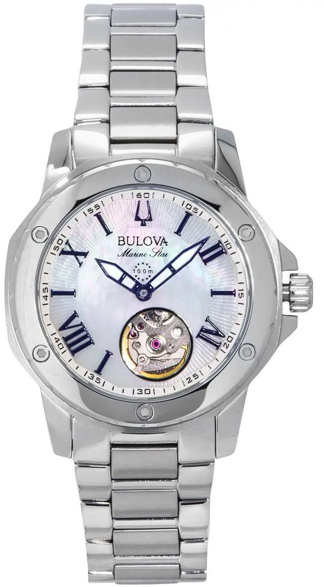 Main image of Bulova Marine Mother Of Pearl Dial Automatic Casual 100M Women's Watch 96L326