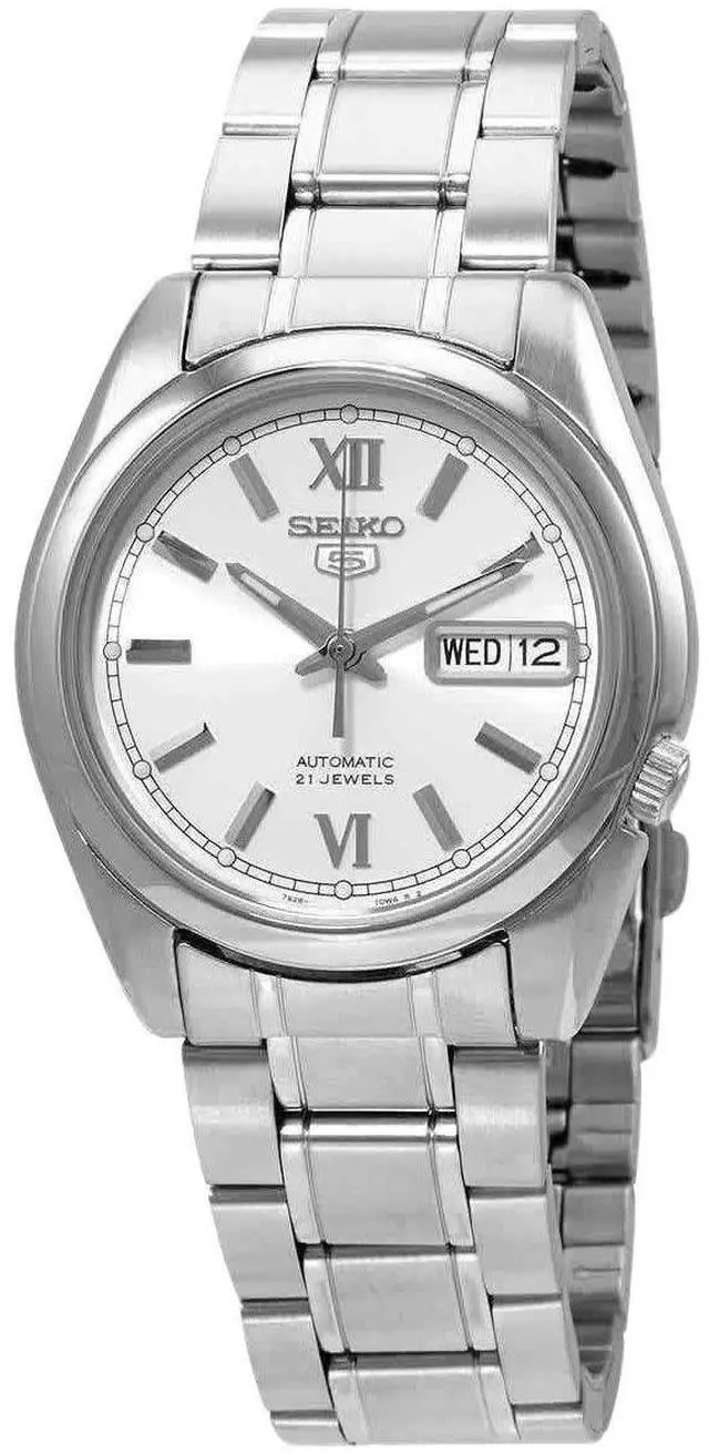 Alt view image 6 of 8 - Seiko 5 #SNKL51K1 Men's Stainless Steel Silver Dial Self Winding Automatic Watch