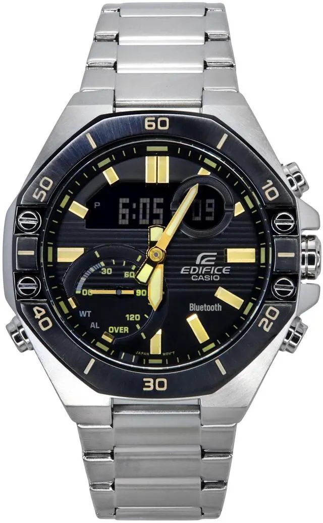 Main image of Casio Edifice Black Dial Quartz Sports 100M Men's Watch ECB-10DB-1A9