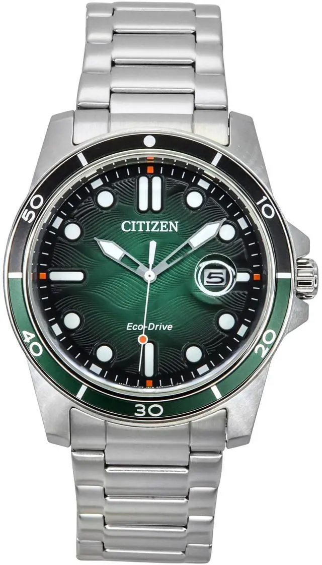 Main image of Citizen Marine Eco-Drive Stainless Steel Green Dial AW1811-82X 100M Men's Watch