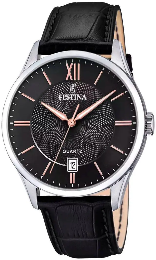 Main image of Festina Classics Leather Strap Black Dial Quartz F20426-6 Men's Watch