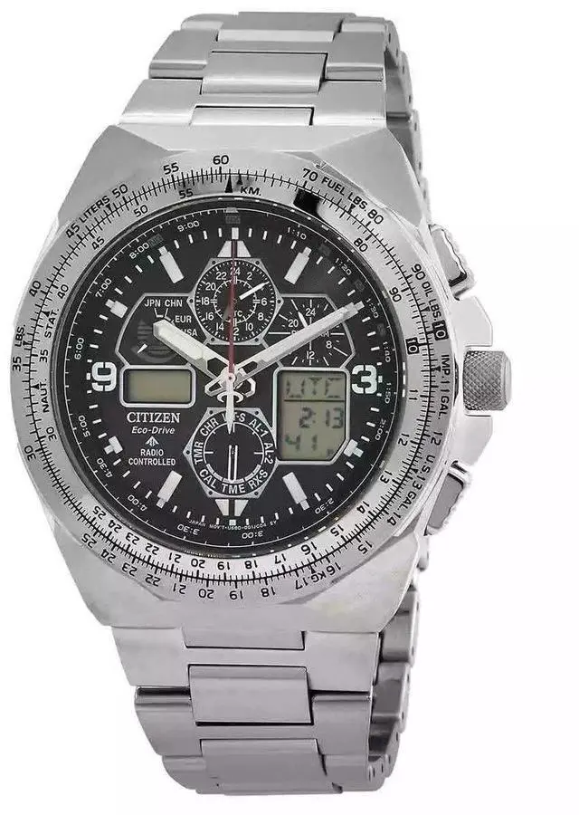 Main image of Citizen Promaster Black Dial Eco-Drive Sports 200M Men's Pilot Watch JY8120-58E