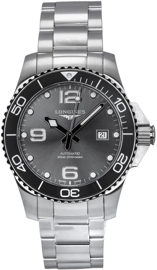 Main image of Longines Hydroconquest Grey Automatic Diver's 300M Men's Watch L3.782.4.76.6