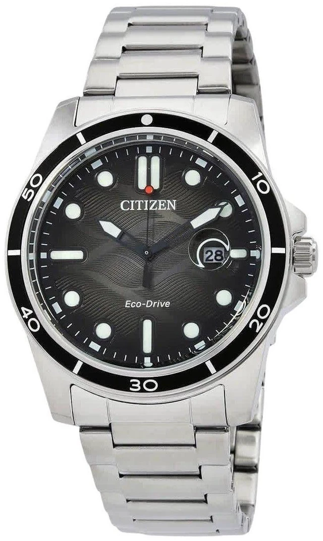 Main image of Citizen Marine Stainless Steel Black Dial Eco-Drive AW1816-89E 100M Men's Watch