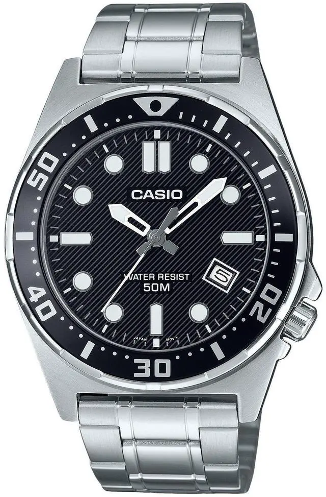 Main image of Casio Standard Analog Stainless Steel Black Dial Quartz MTD-135D-1AV Men's Watch
