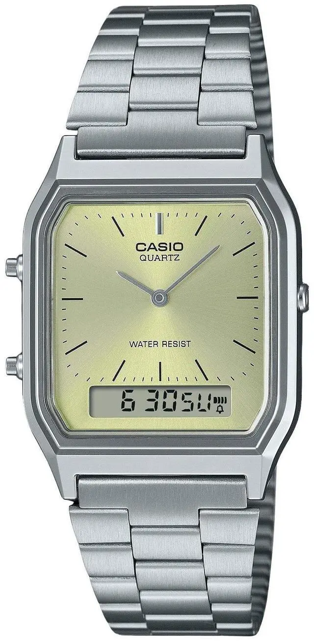 Main image of Casio Vintage Light Champagne Dial Quartz Casual Unisex Watch AQ-230A-9AMQY