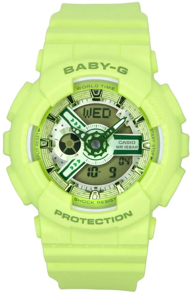 Main image of Casio Baby-G Green Dial Sports Quartz 100M Women's Watch BA-110YK-3A