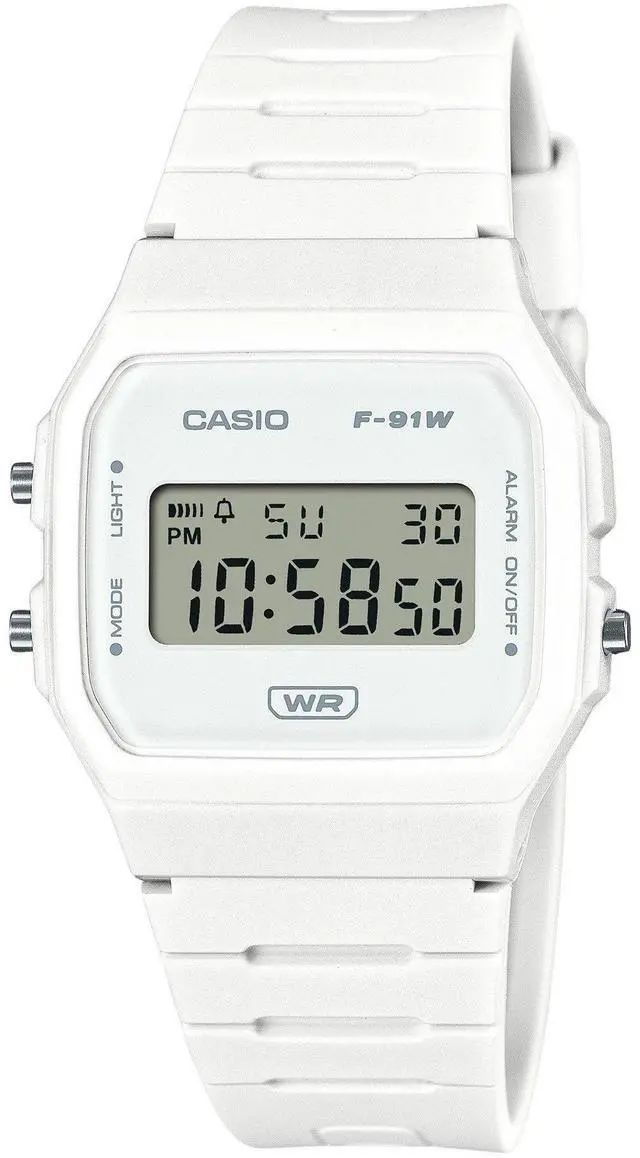 Main image of Casio Pop Digital Bio-Based White Resin Strap Quartz F-91WB-7A 100M Unisex Watch