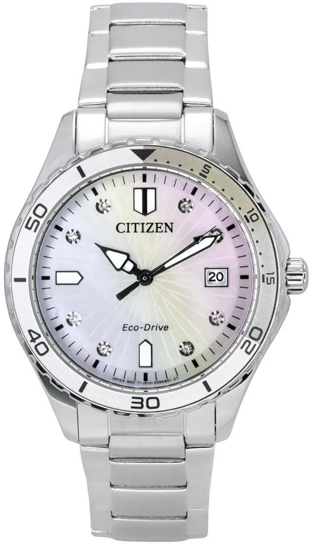 Main image of Citizen Eco-Drive Mother Of Pearl Dial Sports 100M Women's Watch FE6170-88D
