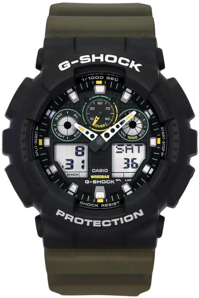 Main image of Casio G-Shock Black Dial Quartz Sports 200M Men's Watch GA-100TU-1A3