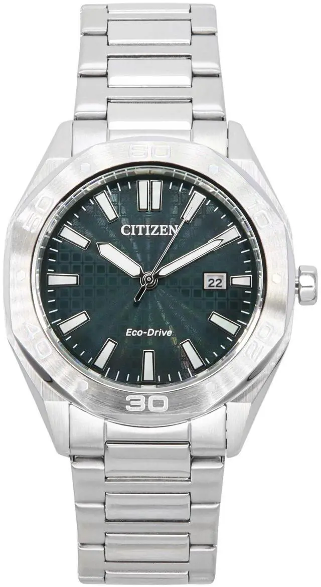 Main image of Citizen Eco-Drive Stainless Steel Green Dial BM7630-80X 100M Men's Watch