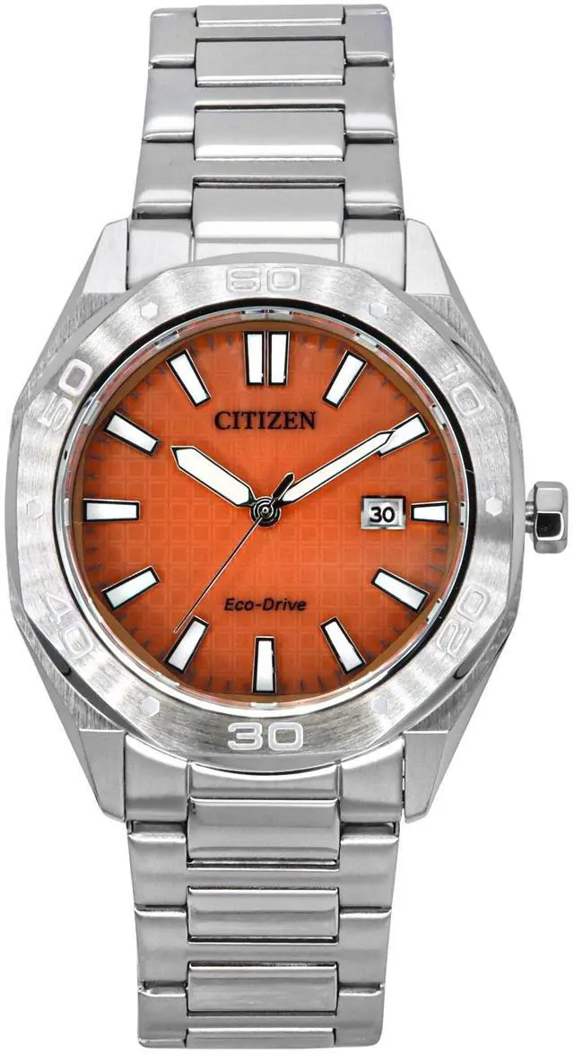 Main image of Citizen Eco-Drive Stainless Steel Orange Dial BM7630-80Z 100M Men's Watch