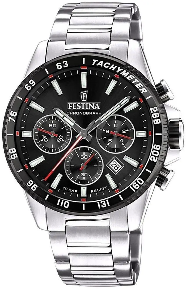 Main image of Festina Timeless Chronograph Black Dial Quartz 100M Men's Watch F20560-6