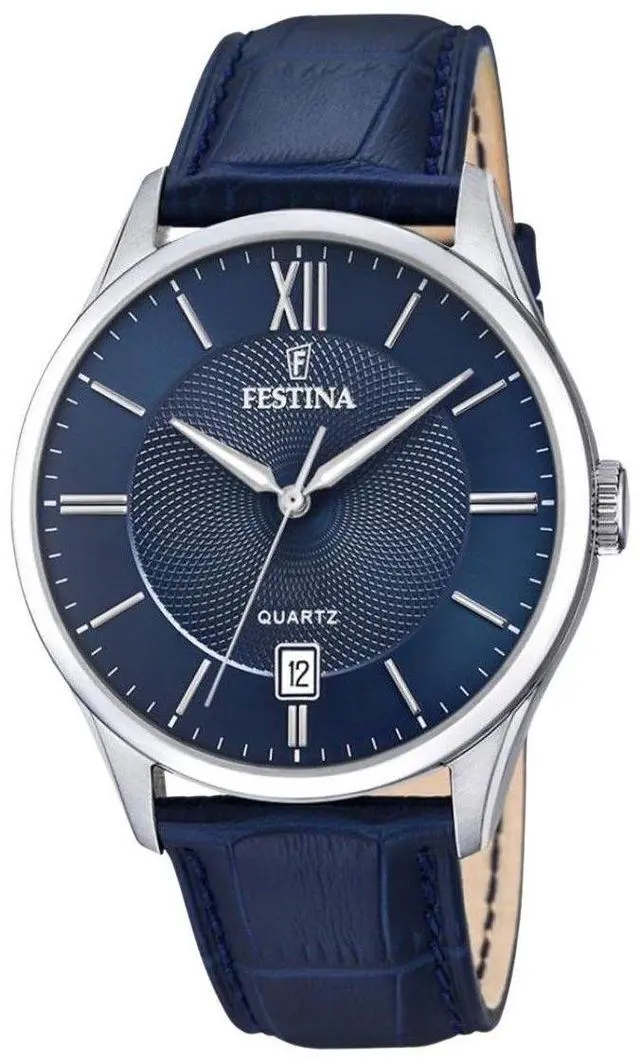 Main image of Festina Classics Leather Strap Blue Dial Quartz F20426-2 100M Men's Watch