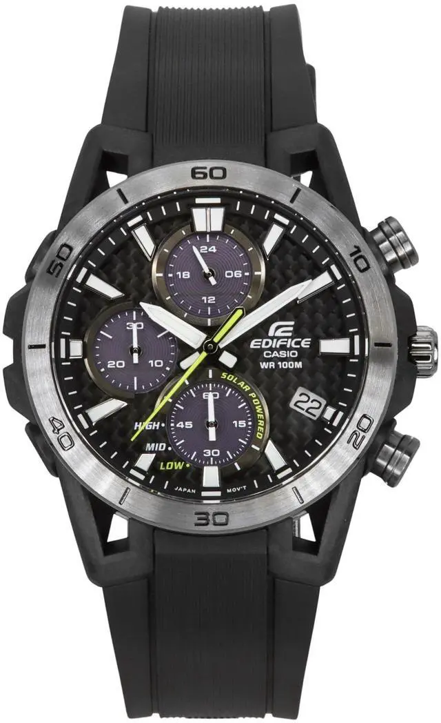 Main image of Casio Edifice Analog Chronograph Grey Dial Solar 100M Men's Watch EQS-960PB-1AV