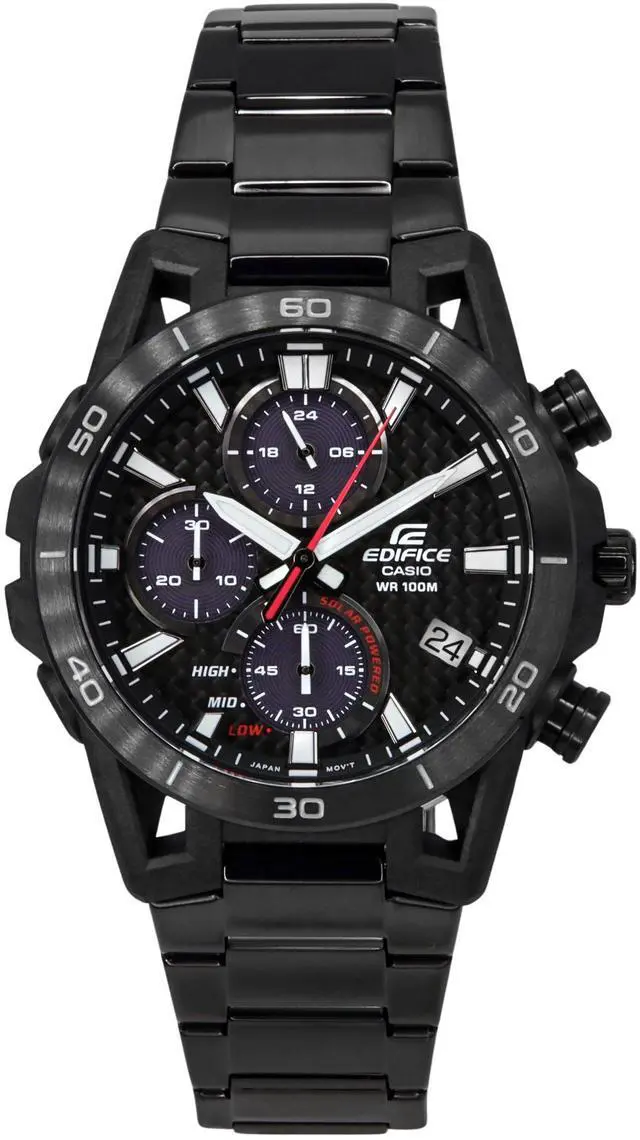 Main image of Casio Edifice Analog Chronograph Black Dial Solar 100M Men's Watch EQS-960DC-1AV
