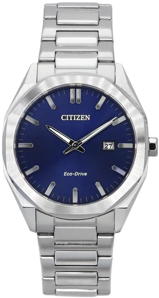 Main image of Citizen Eco-Drive Stainless Steel Dark Blue Dial BM7600-81L 100M Men's Watch