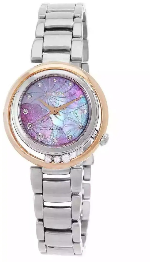 Main image of Citizen Arcly Eco-Drive Pink Mother Of Pearl Dial Dress Women's Watch EM1114-80Y