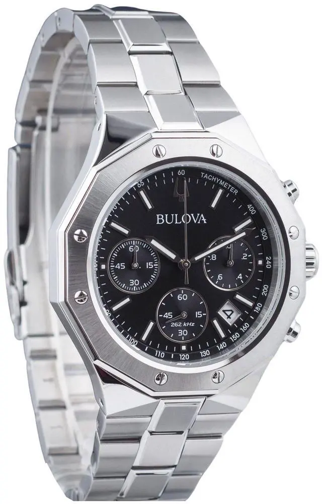 Main image of Bulova Classic Chronograph Black Dial Quartz 100M Men's Watch 96B410