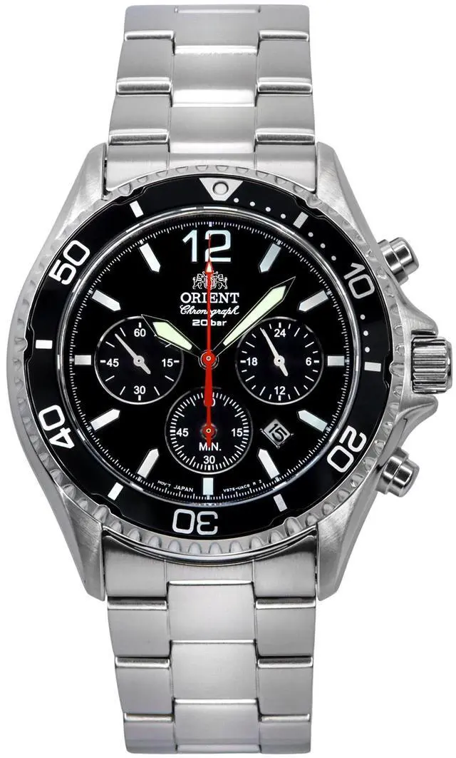 Main image of Orient Black Dial Solar Diver's 200M Men's Watch RA-TX0202B10B