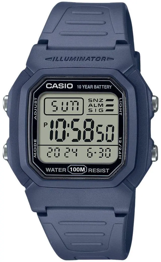 Main image of Casio Digital Resin Strap Light Blue Quartz W-800H-2AV 100M Men's Watch