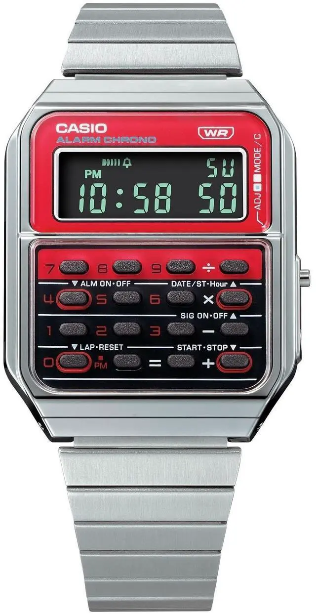 Main image of Casio Vintage Red And Black Dial Quartz Casual Unisex Watch CA-500WE-4B