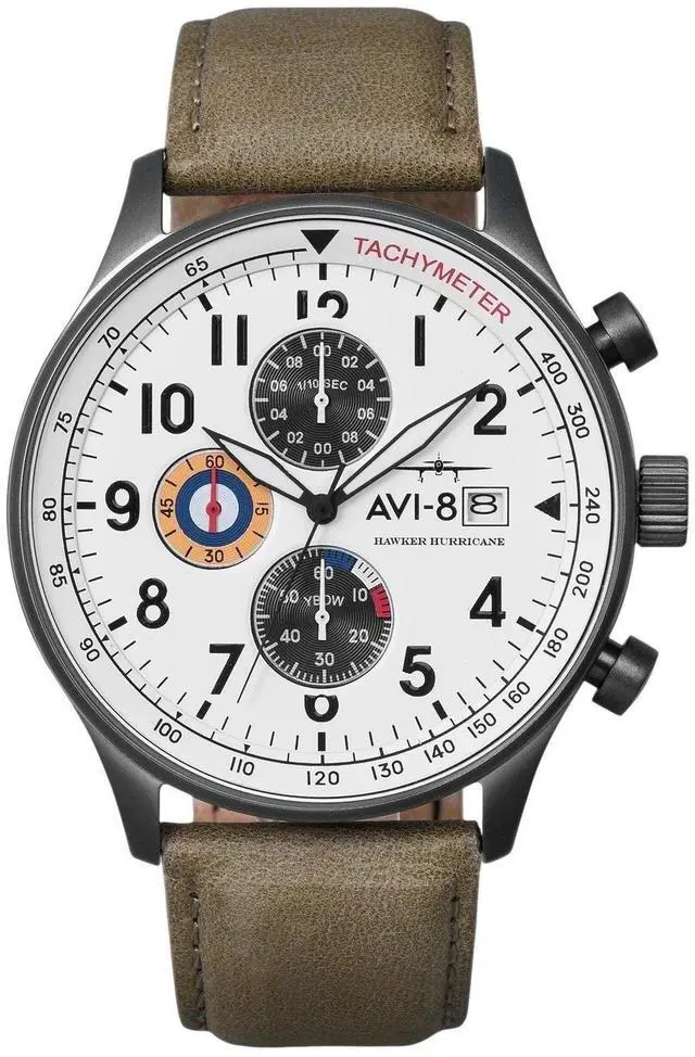 Main image of AVI-8 Hawker Hurricane Chronograph White Dial Quartz Men's Watch AV-4011-0B