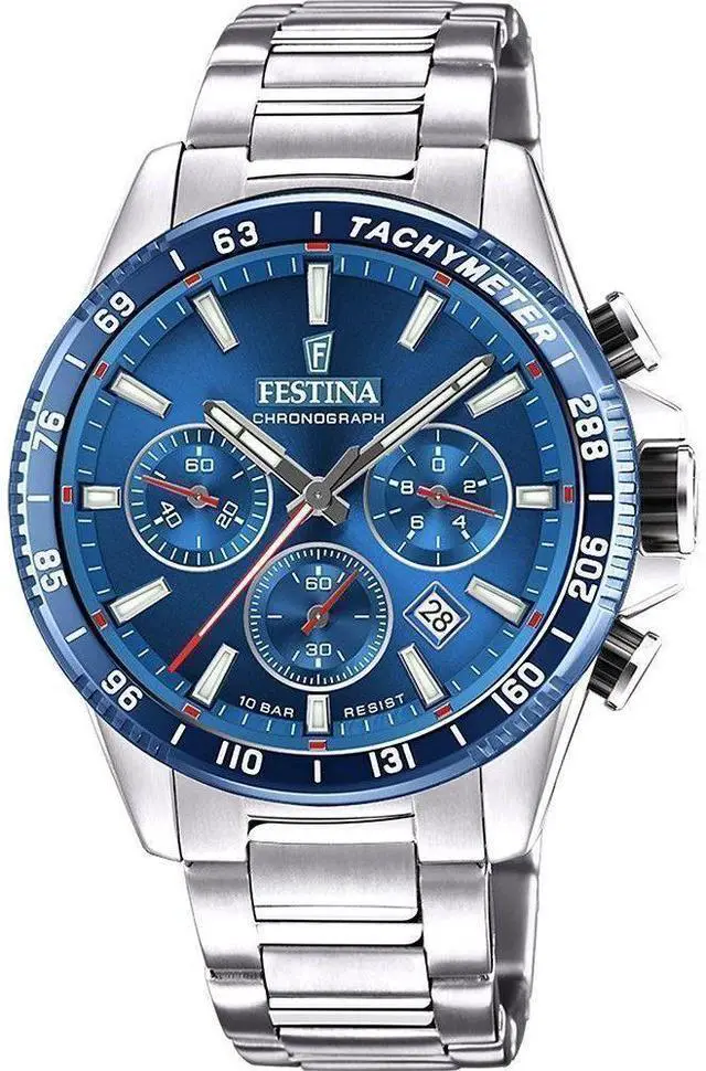 Main image of Festina Timeless Chronograph Blue Dial Quartz 100M Men's Watch F20560-3