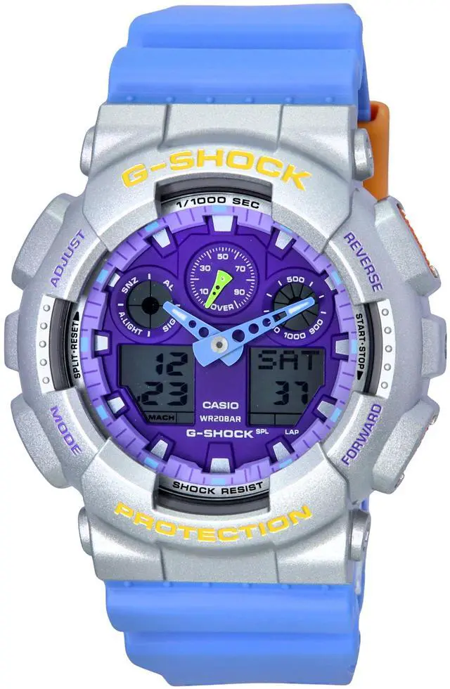 Main image of Casio G-Shock Purple Dial Quartz Sports 200M Men's Watch GA-100EU-8A2