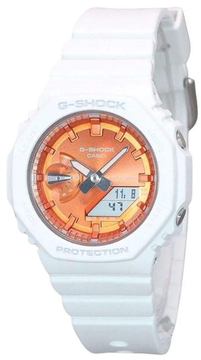 Main image of Casio G-Shock Orange Dial Quartzv Sport 200M Women's Watch GMA-S2100WS-7A