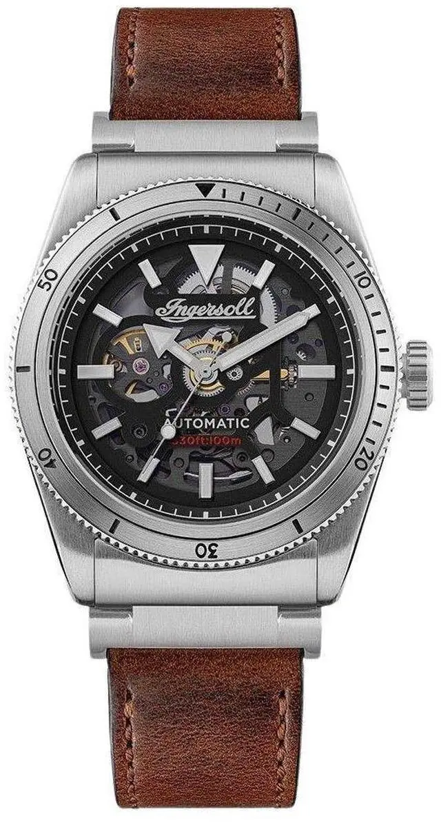 Main image of Ingersoll The Scovill Black Skeleton Dial Automatic Casual 100M Men's Watch I139