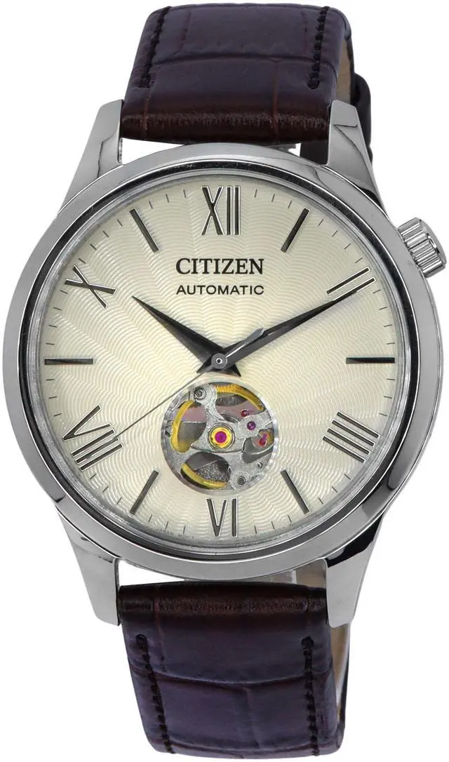 Main image of Citizen Calf Leather Strap Ivory Dial Automatic NH9130-17A Men's Watch
