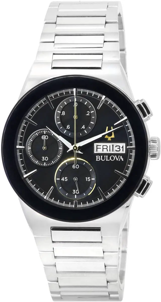 Main image of Bulova Millennia Modern Chronograph Black Dial Quartz 96C149 Men's Watch