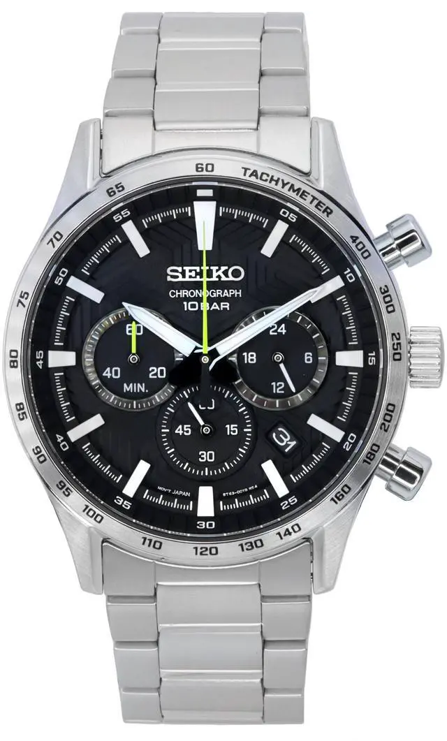 Main image of Seiko Urban Sports Chronograph Black Dial Quartz SSB413P1 100M Men's Watch