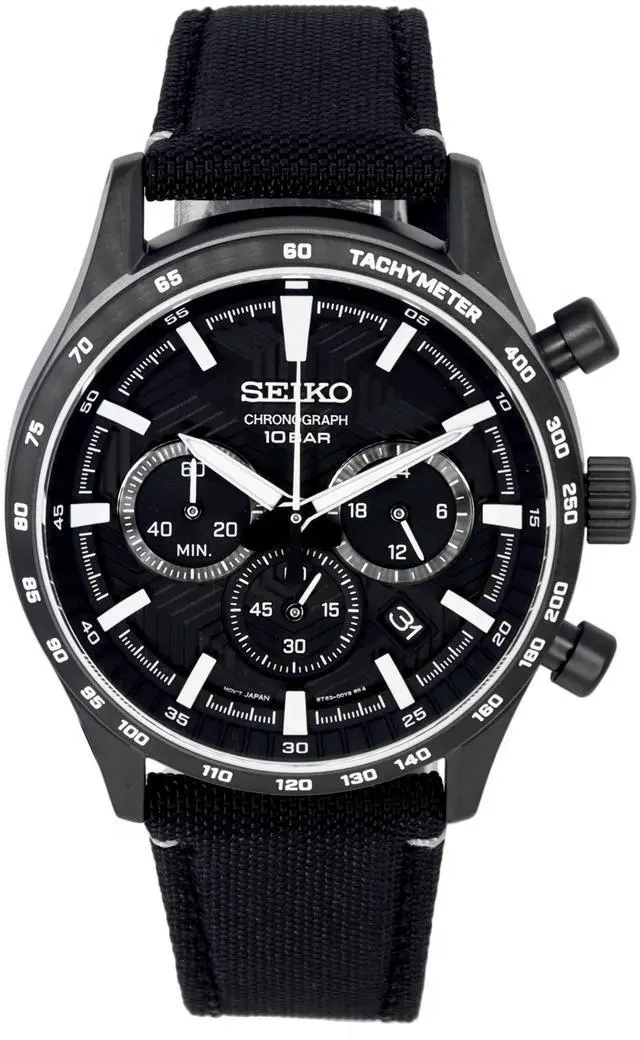 Main image of Seiko Urban Sports Chronograph Black Dial Quartz 100M Men's Watch SSB417P1