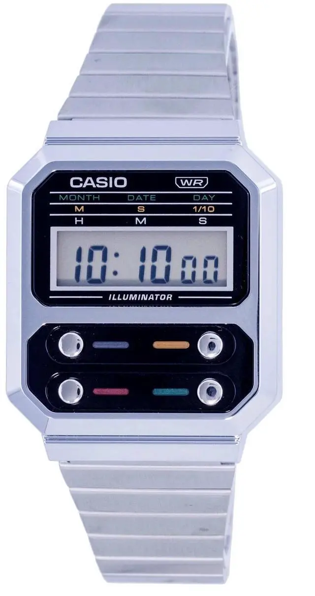 Main image of Casio Vintage Digital Stainless Steel A100WE-1A A100WE-1 Men's Watch