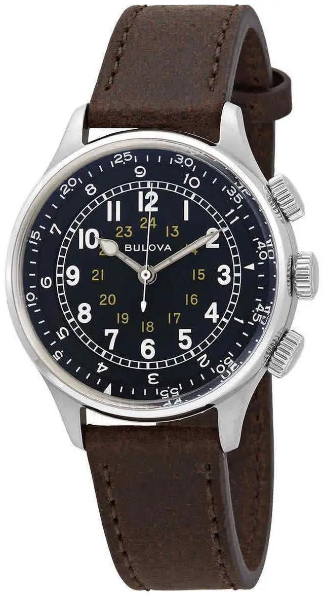 Alt view image 10 of 15 - Bulova 96A245 A-15 Pilot Watch