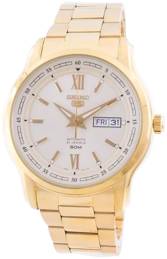 Main image of Seiko 5 Automatic Gold Tone Dial SNKP20 SNKP20K1 SNKP20K Men's