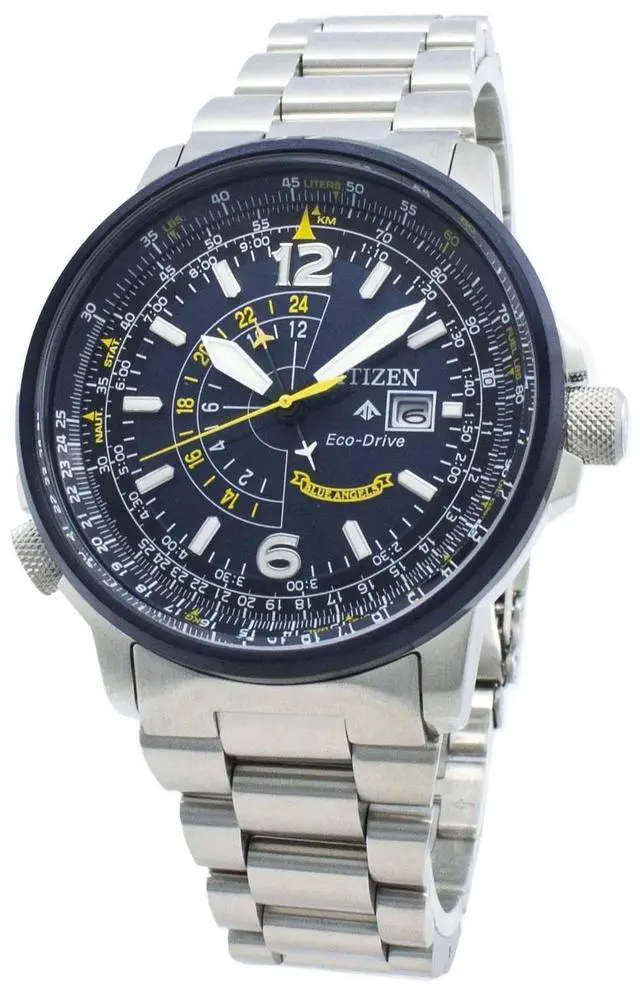 Alt view image 11 of 14 - Men's Citizen Promaster Nighthawk Eco-Drive Steel 42mm Watch BJ7006-56L