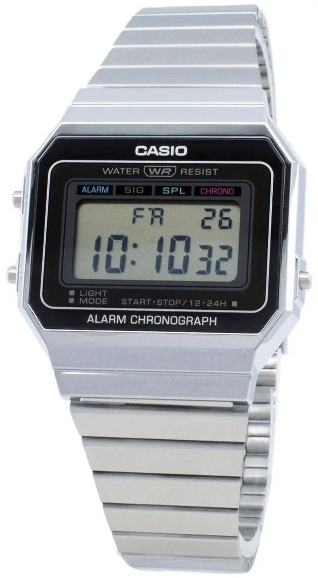 Alt view image 6 of 9 - Casio Men's Slim-Digital Stainless Steel Watch A700W-1A