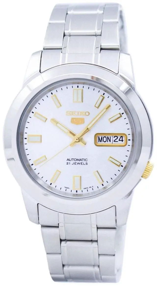 Alt view image 5 of 11 - Seiko Automatic Men's Watch with a Stainless Steel Bracelet and Silver Tone Dial - SNKK09
