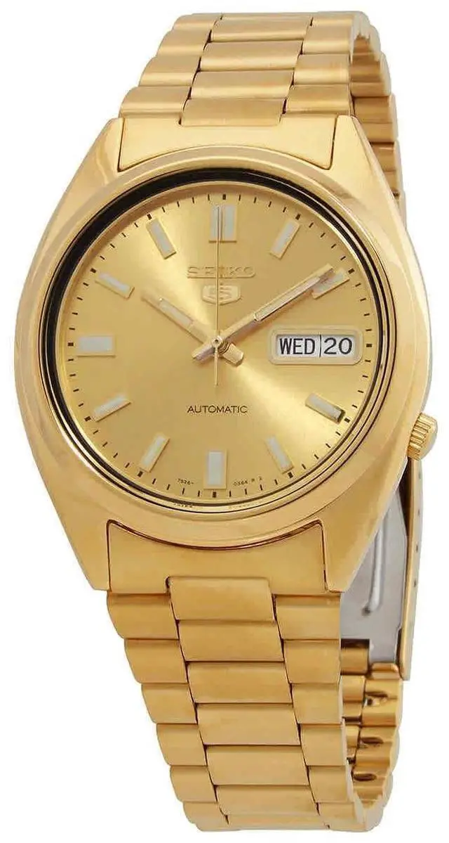 Alt view image 2 of 2 - seiko men's snxs80k seiko 5 automatic gold dial gold-tone stainless steel watch